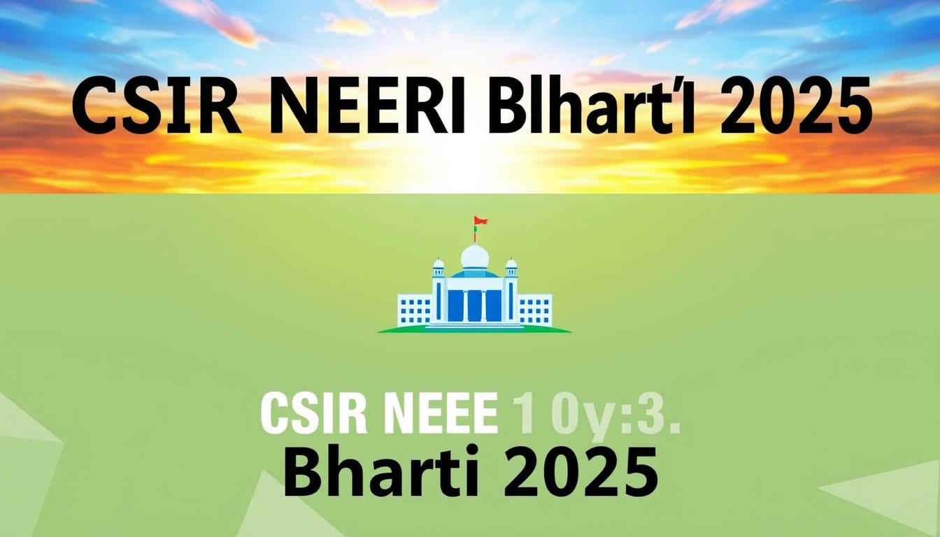 CSIR NEERI Bharti 2025: पर्यावरण विज्ञान नौकरी 2025