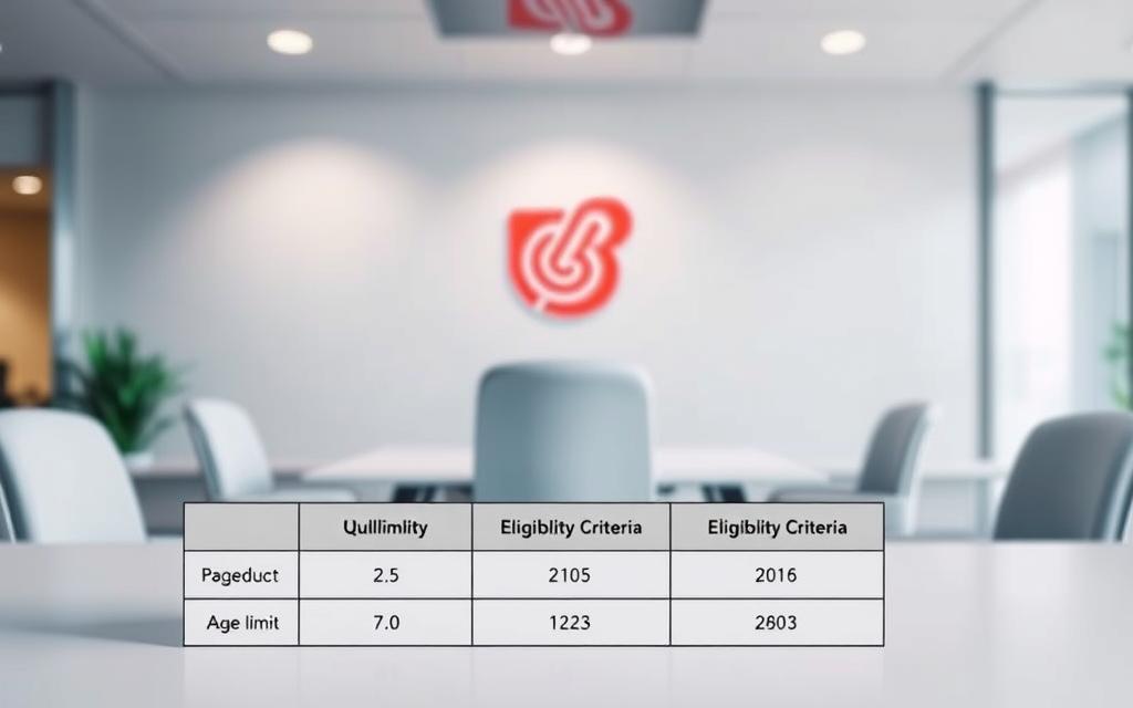 A crisp, well-lit image showcasing the eligibility criteria and age limit for the Bank of Baroda job openings in 2025. The foreground features a clean, organized table displaying the key qualification parameters in a modern, minimalist style. The middle ground shows a stylized icon or graphic symbolizing the Bank of Baroda brand, set against a softly blurred, yet professional-looking office backdrop. The lighting is soft and directional, creating depth and highlighting the important details. The overall mood is one of clarity, authority and attention to detail, befitting the subject matter.