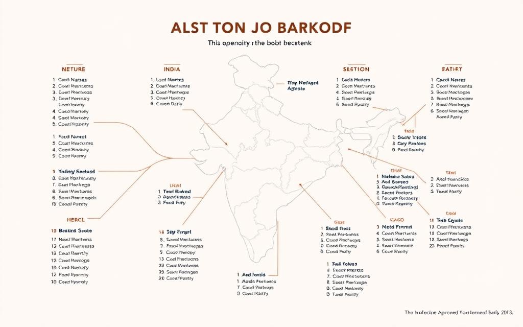 A detailed state-wise breakdown of job vacancies at Bank of Baroda, depicted with a clean, professional aesthetic. A modern, minimalist design showcases the key information in an organized, easy-to-comprehend manner. Soft, neutral tones create a calm, authoritative atmosphere, while the use of geometric shapes and clean typography emphasizes the data-driven nature of the content. The image should have a high-quality, photorealistic look, captured with a wide-angle lens to provide a broad, comprehensive view of the information. The overall mood should convey a sense of reliability, transparency and government-approved authority associated with a major public sector bank.