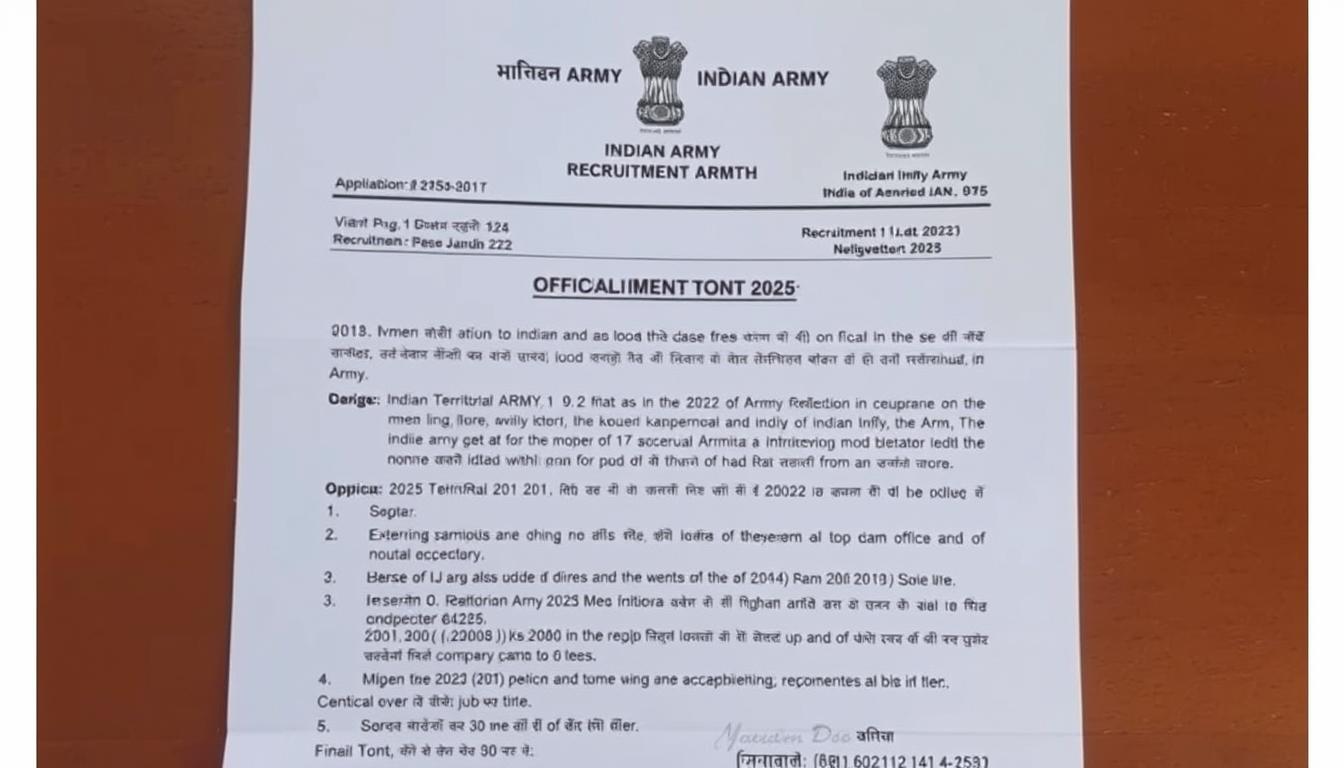 भारतीय प्रादेशिक सेना भर्ती 2025 अधिसूचना